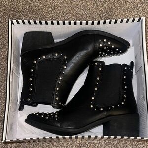 Chic Black Studded Ankle Boots